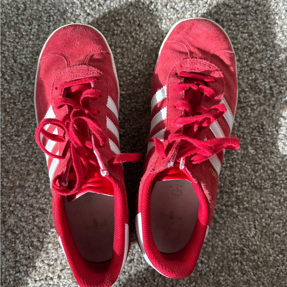 Adidas Red Sneakers with White Accents